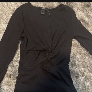 Long sleeve knot tie dress